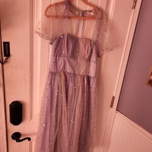 Unique Vintage Rainbow Ombre Moons & Stars Libby Dress Size Xl